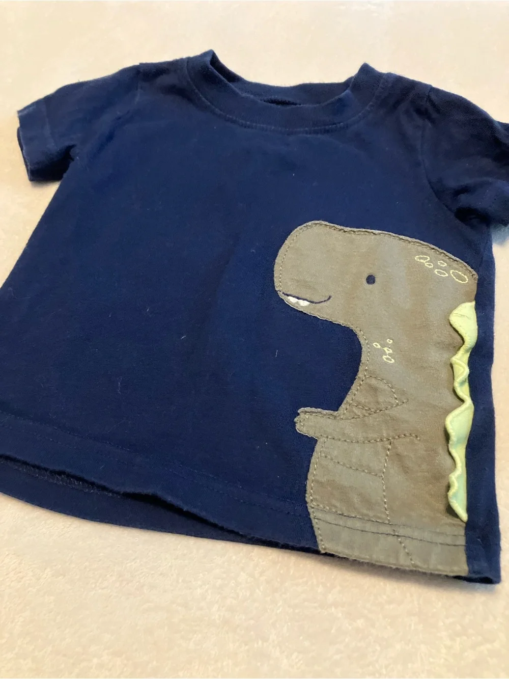 Navy Dinosaur Baby Tee with Green Shorts